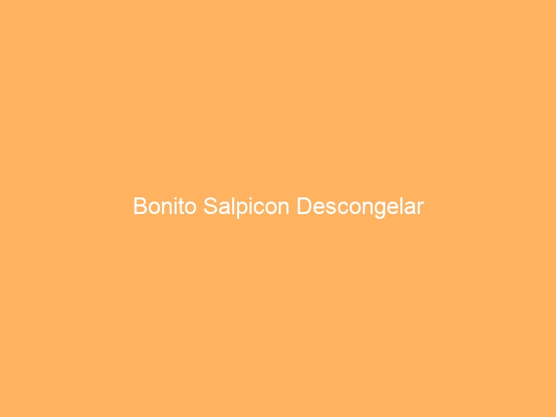 Bonito Salpicon Descongelar