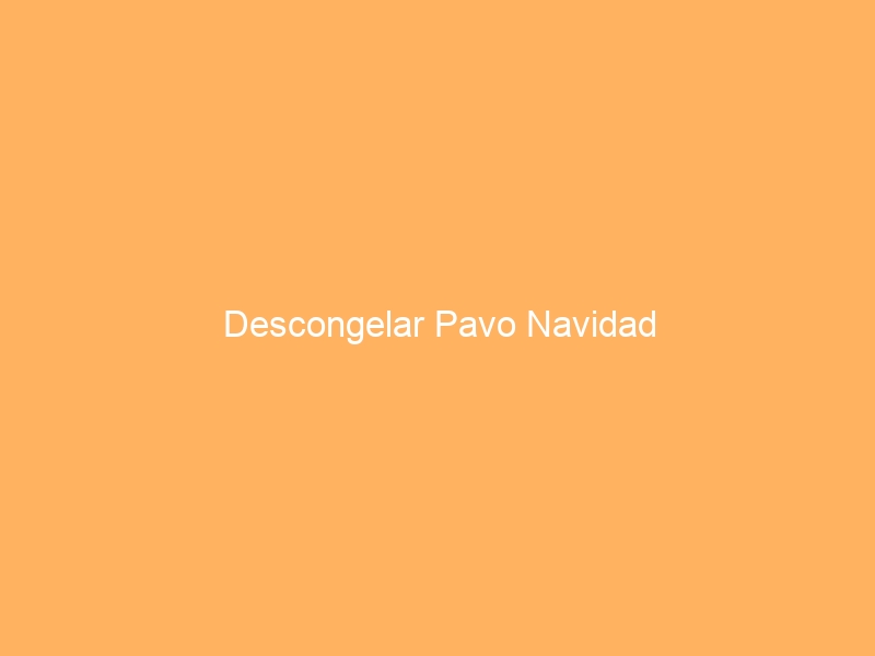 Descongelar Pavo Navidad