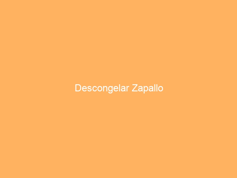 Descongelar Zapallo